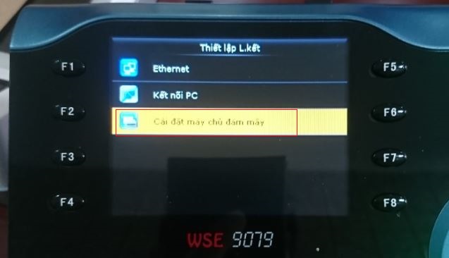 Menu cài đặt máy chủ đám mây
