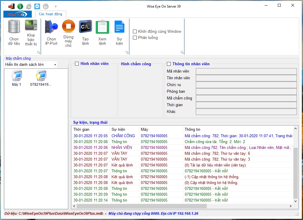 Màn hình quan sát đồng bộ Wise Eye Server On 39