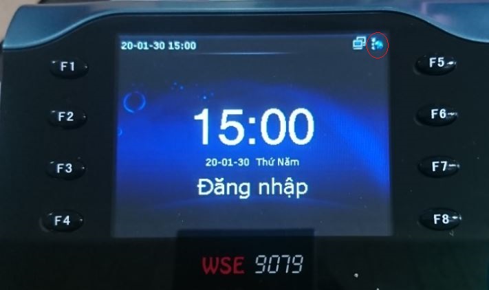 Biểu tượng cloud online trên máy chấm công